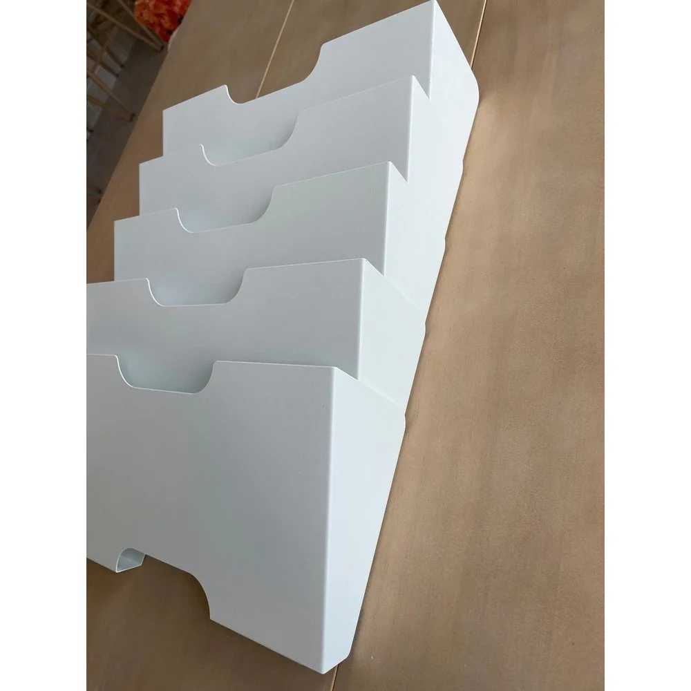 IKEA KVISSLE White Metal Wall Magazine Rack 5 Shelf Letter File Organizer